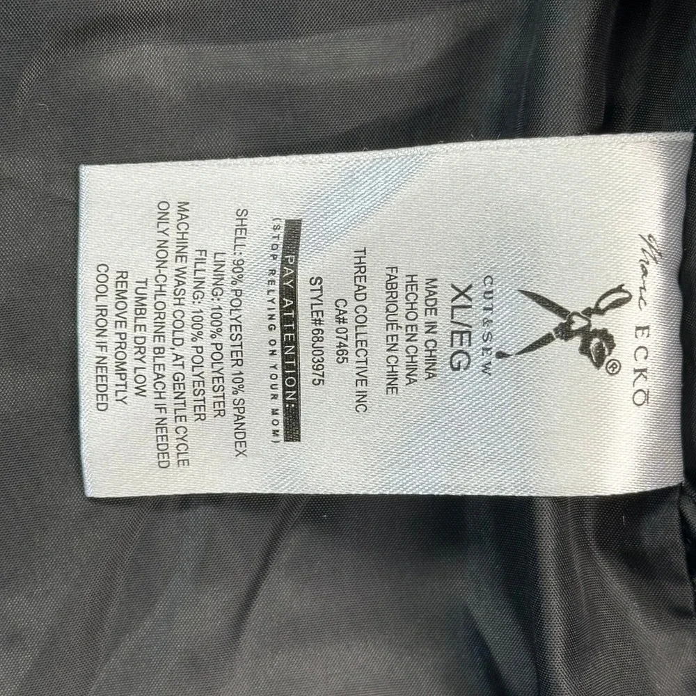 Marc Ecko Track Jacket Mens XL Gray Black‎ Full Zip Mock Neck Cut & Sew